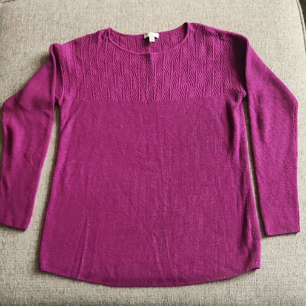 Talbots Women's Crew Neck Sweater - Magenta